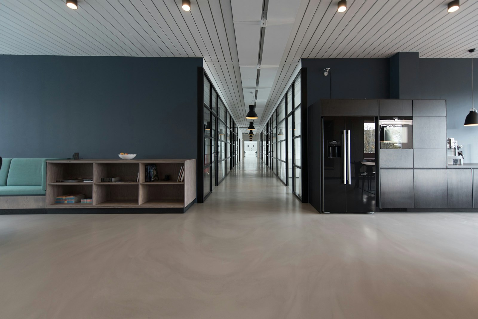 Modern software studio workspace